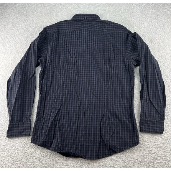 J. Ferrar Dress Shirt Mens Med 15-15.5 Purple Plaid Modern Fit Button Down - Picture 6 of 8